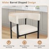Arceso Barrel Bar Stools Set of 2, 26 Inch Upholstered Barstools with Arms & Metal Frame, Counter Height Bar Stools with Curved Backrest - 3 of 4