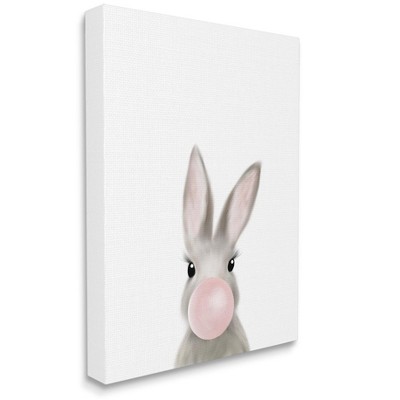 Stupell Industries Bunny with Pink Bubble Gum Forest Animal
