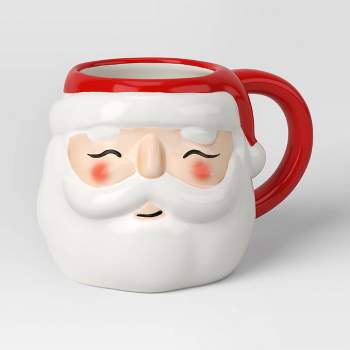 20oz Christmas Earthenware Figural Santa Mug - Wondershop™