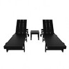 WestinTrends Ashore 2pcs Modern Poly Reclining Chaise Lounge With Wheels plus 1pc side table - 3 of 4