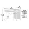 Vynxaria Brown Finish Home Office Desk Spacious Desktop, Cubby Shelf and Adjustable Shelf, Modern Oak/Gray Design - 3 of 4