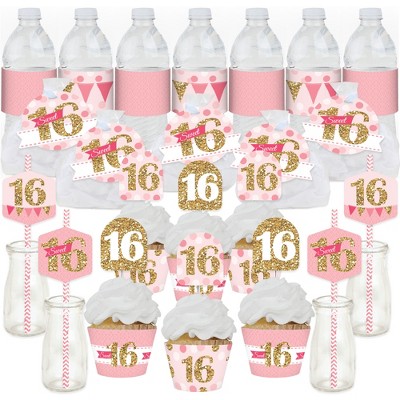 Big Dot Of Happiness Sweet 16 - 16th Birthday Party Favors And Cupcake Kit  - Fabulous Favor Party Pack - 100 Pieces : Target