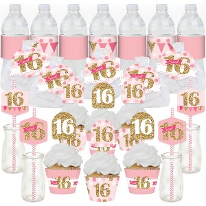 Big Dot of Happiness Sweet 16 - 16th Birthday Party Favors and Cupcake Kit - Fabulous Favor Party Pack - 100 Pieces - 1 of 4