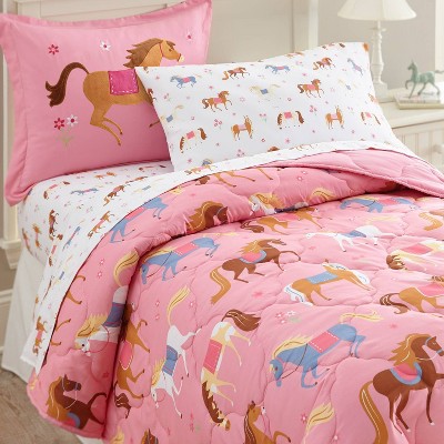 7pc Full Horses Microfiber Bed in a Bag Pink - WildKin