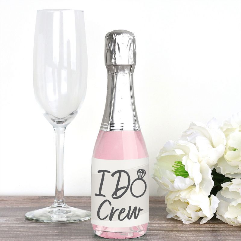 Big Dot of Happiness Champagne Elegantly Simple - Mini Wine & Champagne Bottle Label Stickers - Wedding or Bridal Shower Guest Party Favor Gift 16 Ct, 2 of 8