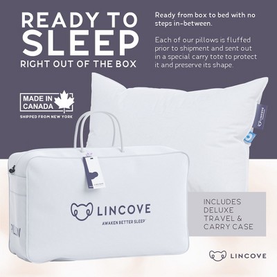 Lincove Signature White Down Luxury Sleeping Pillow Set