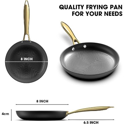 imarku Professional Cooking Pans , Nonstick Cast Iron Skillets 3pcs, 8 Inch, 10 Inch, 12 Inch Frying Pans with Lid, Cast Iron Pan, Dishwasher Safe