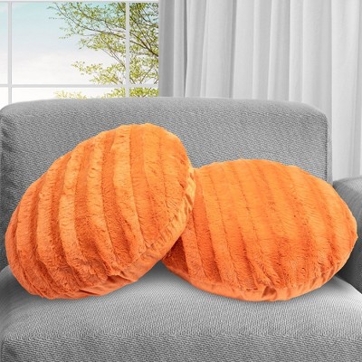 Cheer Collection Set of 2 Elegant 18” Round Throw Pillows with Removable Washable Cover