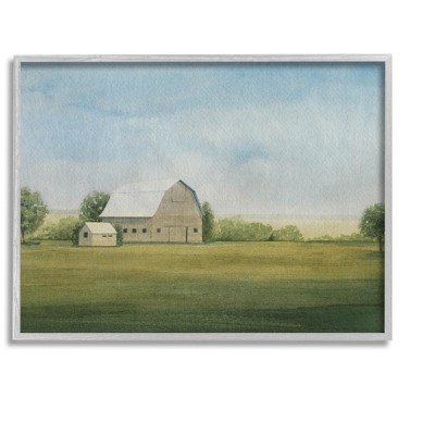 Stupell Industries Vast Rural Barn Landscape Framed Giclee Art