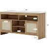 58" Boho TV Stand for 65" TVs, Rattan & Wood Entertainment Center with Storage Cabinet, Adjustable Shelves, Media Console for Living Room - 2 of 4