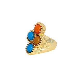 SOHI Women's California Gold The Regalis Statement Ring - 1 of 4