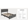 Bed frame, modern upholstered bed frame with tufted headboard and storage drawers - heavy-duty wooden slats, no box spring required, easy assembly - 3 of 4