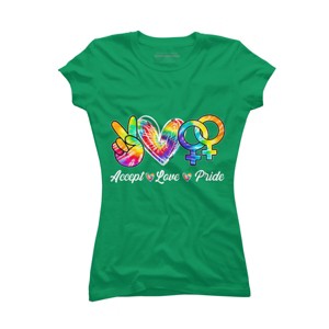 Adult Design By Humans Accept Love Tie-Dye Rainbow Pride By Marilynart T-Shirt - 1 of 2