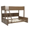 YOOCOZZ Full XL over Queen Bunk Bed with Storage Cabinets and USB Ports - 2 of 4