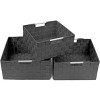 Sorbus 3 Piece Stackable Woven Basket Organizer Set with Built-In Carry Handles - Stylish Storage for any room in the household - 2 of 4