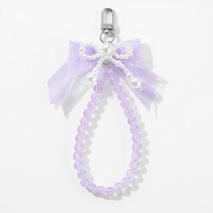 Anna-Kaci Beaded Keychain with Lace Bow and Pearl Accents - 1 of 4