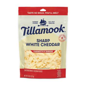 Tillamook Farmstyle Sharp White Cheddar Shredded Cheese - 8oz