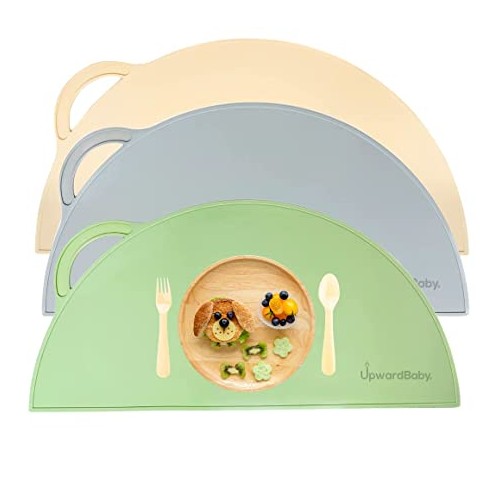 Green/Brown Silicone Suction Placemats (2 pack)