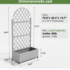 Dovelina Floor Planters Mobile Metal Planter Box, Trellis for Climbing Plants, Drainage Holes and wheels - 2 of 4