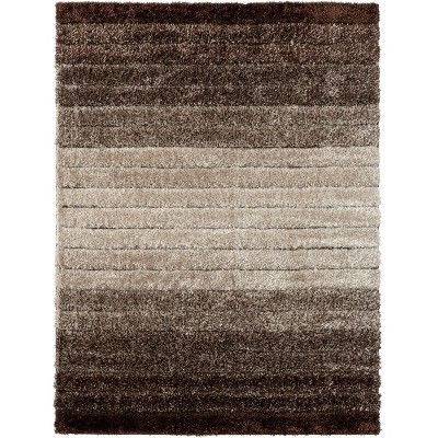 Lantanas Geometric Abstract Area Rug, Brown 5x7