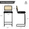 AZL1 Life Concept Dining Sets Set of 2 Upholstered Velvet Barstools with Rattan Back Stools Armless Bar for Kitchen Island, Black, 18.9"*17.7"*42.5" - 3 of 4
