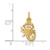 Black Bow Jewelry 14k Yellow Gold Scorpio the Scorpion Zodiac Satin & Diamond Cut Charm - 4 of 4