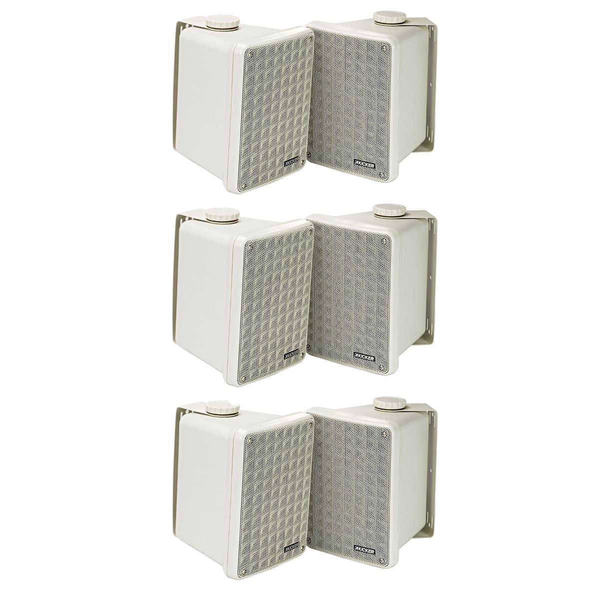 Kicker 46KB6G Gray Indoor / Outdoor full-range, high-efficiency Speakers, Bundle - 6 Speakers