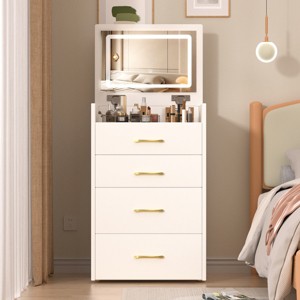 Vanity Desk Modern with Flip Mirror and Drawer Storage for Bedroom and Small Spaces 19.69"W -3irtyhousy - 1 of 4