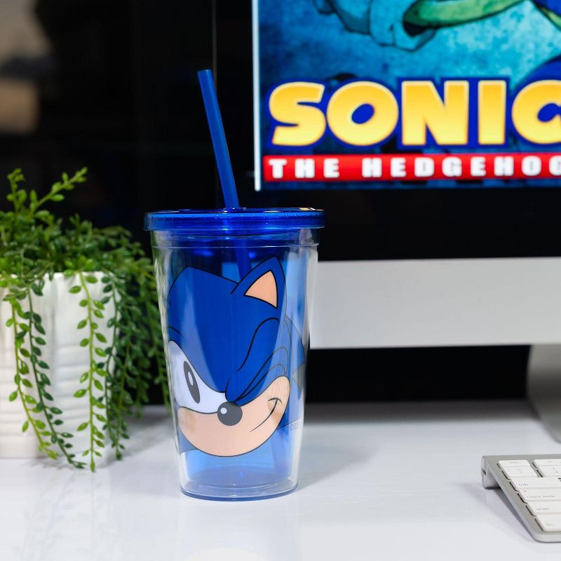 Just Funky Sonic Collectibles | Sonic The Hedgehog Wink Blue Plastic Carnival Cup | 16oz, 5 of 7