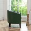 KINWELL PU Leather Tufted Barrel Chair Club Armchair with Nailheads - 4 of 4