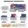 Garvee 5 Pieces Patio Furniture Set - Rattan Outdoor Sofa Set with Cushions, Wicker Sectional with Glass Coffee Table & Ottoman - 2 of 4