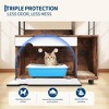 2-in-1 Hidden Litter Box Furniture with Storage Shelf, Wooden Cat House Enclosure with Scratching Pad & Doors, Brown - 3 of 4
