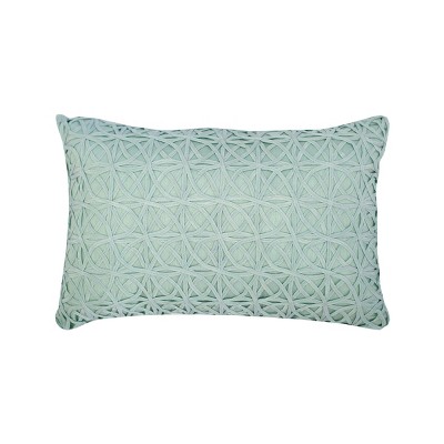 EY Essentials 14" x 22" Ribbon Mesh Sea Glass Pillow