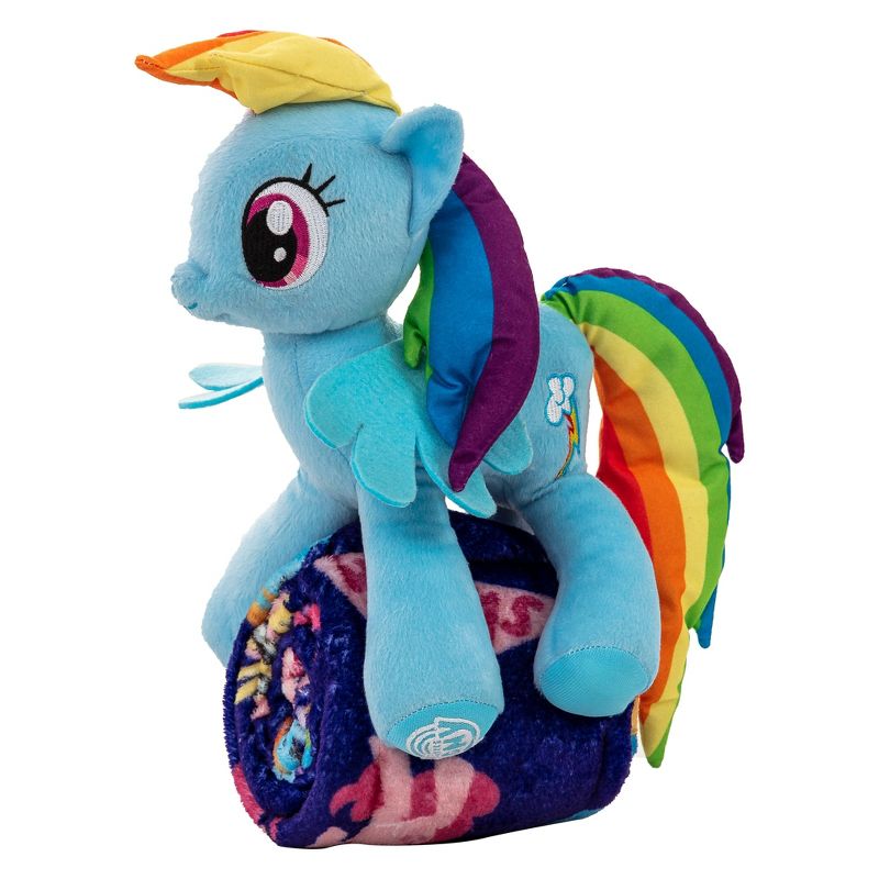 My Little Pony Cute Rainbow Dash Silk Touch &#38; Hugger Kids&#39; Throw Blanket, 3 of 4