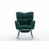 Vynxaria Green Teddy Fabric Rocking Chair With Adjustable Footrest - 4 of 4