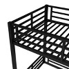 TopComfy Beds Metal Bunk Bed Twin XL over Twin XL Floor Bunk Bed Frame Heavy Duty Bunk Bed Bedroom Furniture for Bedroom, Black, 41.7"*62.2"*74.96" - 3 of 4