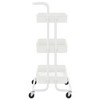 vidaXL 3-Tier Kitchen Trolley White 16.5 in.x13.8 in.x33.5 in. Iron and ABS - 4 of 4
