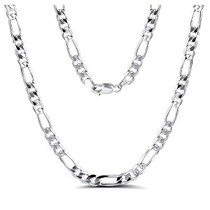 Figaro Chain Necklace for Women 16" Sterling Silver 5mm  Ginger Lyne Collection - 1 of 4