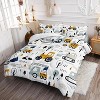 Boersma Cartoon Car Comforter Set Kids Construction Printed Bedding Set with 1 Comforter and 2 Pillowcases for Boys and Girls Bedroom All Season - 2 of 4