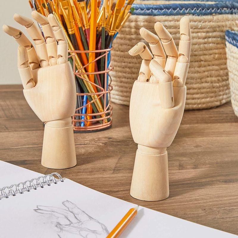 Bright Creations 2 Pack Posable Hand Model for Art, Left and Right Mannequin, 7 in, 2 of 7