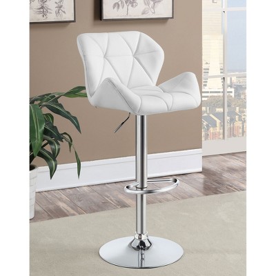 Adjustable Bar Stools Set of 2 with Padded Seats, Swivel Function, Foot Pedestal, and Chrome Base for Kitchen or Home Bar