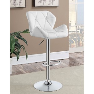 Adjustable Bar Stools Set of 2 with Padded Seats, Swivel Function, Foot Pedestal, and Chrome Base for Kitchen or Home Bar - 1 of 4