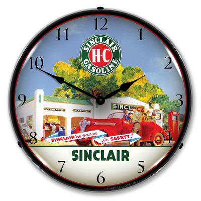 Collectable Sign & Clock | Sinclair Station LED Wall Clock Retro/Vintage, Lighted