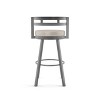 Amisco Render Upholstered Barstool Cream/Gray: Faux Leather, Steel Frame, 300 lbs Capacity, 10-Year Warranty - 4 of 4