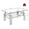 NicBex Rectangle Tempered Glass Coffee Table with Storage Layer,Modern End Table,Center Table for Living Room - 4 of 4