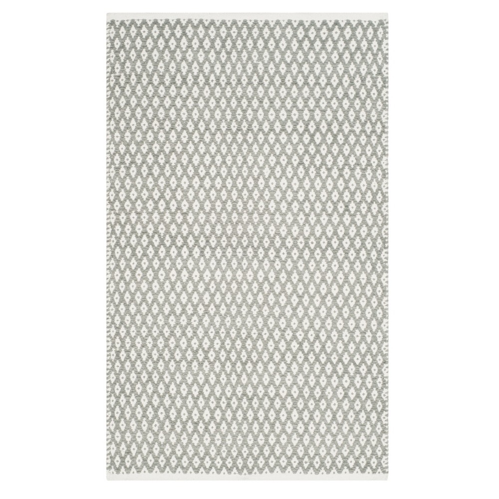 3'x5' Geometric Flatweave Tufted Accent Rug Gray - Safavieh