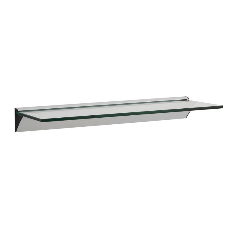 Floating Glass Shelf on Aluminum Bar Clear - Danya B. , 1 of 7