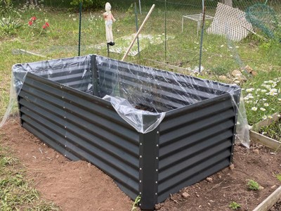 Frizione 6x3x2ft Galvanized Metal Raised Garden Bed for Vegetables, Outdoor Garden Raised Planter Box, Backyard Patio Planter RA, Metal