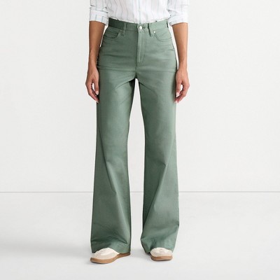 Lands' End Women's High Rise 5 Pocket Wide Leg Chino Pants