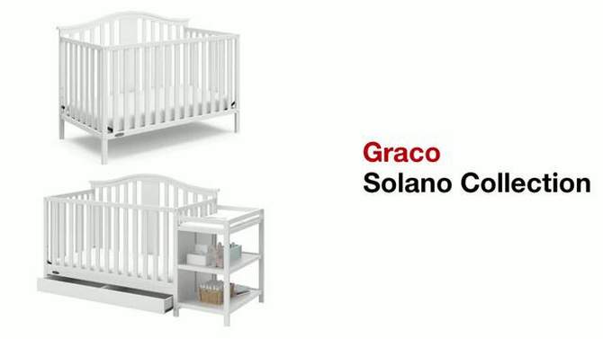 Graco Solano 5-in-1 Convertible Crib and Changer with Drawer, 2 of 10, play video